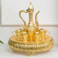 俄罗斯复古酒壶白酒杯创意合金酒具8件套装家居装饰摆件酒具礼品