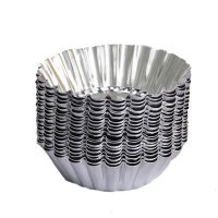 薄款 10个装|铝合金不锈钢蛋挞模具小蛋糕烘焙工具烤箱锡纸布丁杯