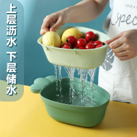 家用双层洗菜盆厨房沥水篮洗水果篮洗菜篮多功能水果盘收纳菜篮子