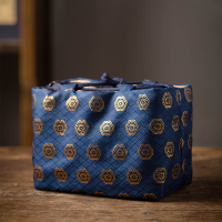 樱花漫舞(孔雀蓝)一壶两杯|中式 复古 云锦一壶两杯便携收纳袋茶具旅行收纳包 可