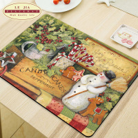 圣诞雪人系列出口西餐垫木质软木隔热垫装饰画圣诞礼品