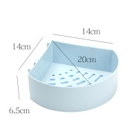 蓝三角优质款(买1送1送同款)|卫生间免打孔三角置物架浴室墙角壁挂式放洗发水沐浴露的收纳架子