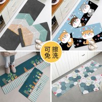 厨房地垫可擦免洗pvc皮革防滑防油防水家用长条脚垫耐脏厨房地毯