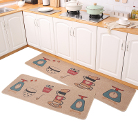 厨房地垫防油防水家用长条免洗吸水吸油可擦耐脏防滑pvc亚麻垫子