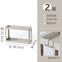 二层无轮[卡其色]|卫生间夹缝收纳置物架落地小推车浴室厨房宿舍床头化妆品零食架