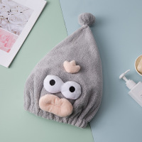 灰色丑鱼(儿童款)|包头巾帽洗头发帽子干发巾干发帽女吸水速干加厚可爱韩国浴帽