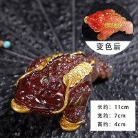 招财金蟾[深红色]可变色|茶宠变色小摆件精品招财金蟾茶宠物创意功夫茶具茶盘配件蟾蜍可养