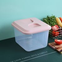 粉色20斤揭盖（送米杯）|塑料透明揭盖20斤米箱厨房防虫防潮30斤方形大米缸面粉杂粮储米桶