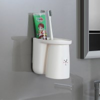 [牛奶白]儿童磁吸刷牙杯|儿童漱口杯刷牙杯卡通洗漱杯家用简约挂墙式牙缸套装可爱宝宝杯子