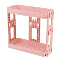 倒扣两层北欧粉|多层洗漱台置物架塑料洗手间台面收纳架浴室用品整理架厨房组合架
