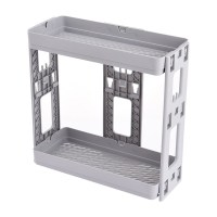 倒扣两层北欧灰|多层洗漱台置物架塑料洗手间台面收纳架浴室用品整理架厨房组合架