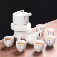 白釉禅茶懒人茶具|半全自动懒人泡茶器现代家用茶具套装石磨青瓷陶瓷茶壶功夫茶杯