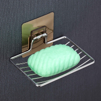 免打孔单层肥皂架钢本色1个装|免打孔不锈钢卫生间浴室置物架放电吹风机架子壁挂收纳吹风筒杯架