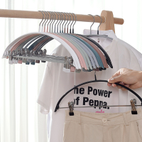 家用毛衣衣挂晾衣架防变形裤子裤架一体无痕裤夹挂钩衣服架带夹子
