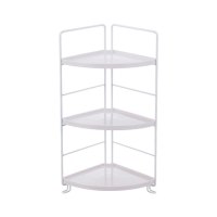 白色扇形|浴室铁艺置物架落地洗漱台沐浴露架子卫生间厕所多层收纳架