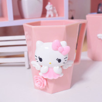 粉裙子猫咪|可爱卡通家用洗漱杯儿童漱口杯少女风学生情侣牙刷杯子