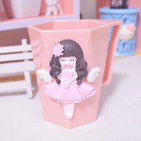 粉女孩|可爱卡通家用洗漱杯儿童漱口杯少女风学生情侣牙刷杯子