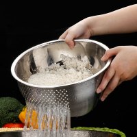 304不锈钢洗菜盆沥水篮厨房家用篓淘米筛神器水果菜篮子淘菜漏盆