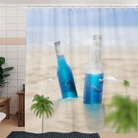 浴帘套装免打孔卫生间洗浴帘子防水防霉挂帘浴室隔断门帘日本洗澡