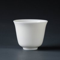 羊脂玉瓷(菩提杯)45ML|德化功夫茶杯品茗杯纯白瓷茶盏主人杯单杯家用陶瓷茶具小茶杯