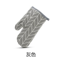 灰色线条(1只装)|隔热手套微波炉家用厨房棉布防烫耐高温五指灵活烘焙烤箱加厚手套