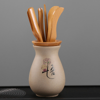 粗陶悟+没礼品|茶道六君子茶具套装茶叶夹勺子实木制镊子泡茶工具茶盘零配件巾笔
