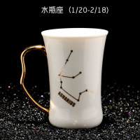 情侣花式一水瓶座|十二星座陶瓷情侣洗漱卫浴套装浴室带底座漱口刷牙杯牙具收纳杯