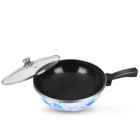 白色印花升级加厚款 真空盖|家用多功能电炒锅不粘锅无油烟电火锅电蒸锅电煎锅宿舍用电热锅