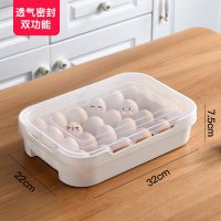 鸡蛋盒一层装(可放24个鸡蛋)|鸡蛋盒冰箱用收纳盒厨房食品保鲜储物盒子鸡蛋架托装蛋神器饺子盒
