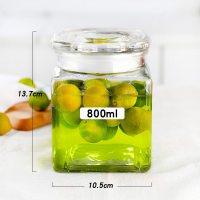 800ml玻璃盖|玻璃密封罐透明厨房食品杂粮收纳盒茶叶创意储物罐蜂蜜柠檬瓶子