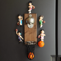 白彩5+篮球起瓶+2球|篮球开瓶器冰箱贴灌篮高手啤酒起瓶器樱木花道立体磁贴磁吸酒起子