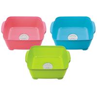 8158方形多功能滤水盆12L随机色|加厚防滑洗衣盆带搓衣板家用塑料搓衣盆内衣婴儿搓板盆洗菜洗碗盆