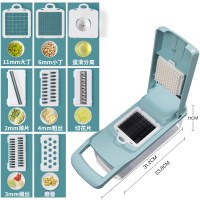 切丁刨丝器(浅蓝色)-收藏优先发货|切菜神器多功能削土豆丝切丁切片切丝器蔬菜擦丝器家用厨房刨丝器