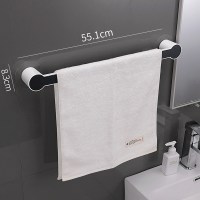 黑色长|毛巾架免打孔卫生间浴室壁挂式吸盘浴巾挂架创意单杆毛巾杆置物架