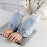 韩版蕾丝袖套女士长款 冬季羽绒服防脏学生套袖办公工作护袖护肘