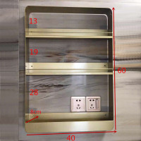 长40宽8高60的3层家用|北欧ins浴室梳妆架挂墙上置物架金色壁挂 多层化妆品架香水收纳架