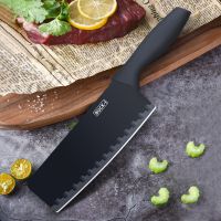 优质黑钢菜刀(切肉切菜)|优质黑刃五件套家用厨房刀具套装用品超锋利不锈钢菜刀水果刀菜板