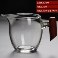 简士公杯|日式玻璃公杯茶海公道杯耐热耐高温木把匀杯功夫茶具配件