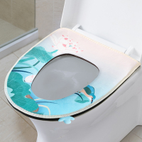 马桶坐垫家用坐便器套四季通用防水带提手拉链款冬季马桶盖圈套罩