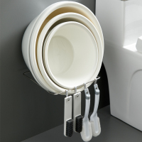 脸盆收纳架子浴室放洗脸盆子厕所卫生间墙上神器免打孔置物架壁挂