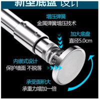 强劲弹簧30-60厘米|免打孔浴帘杆加厚304不锈钢窗帘直杆浴室帘套装伸缩承重晾衣杆