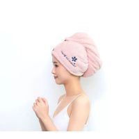 藕粉双层菠萝格干发帽|日本干发帽双层加厚吸水速干成人女长发擦头发毛巾
