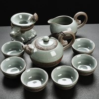 龙-哥窑茶壶9头|陶瓷哥窑功夫茶具套装家用简约泡茶杯茶壶盖碗杯子茶艺客厅