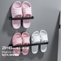 99114-鞋架(单人+双人)|毛巾架免打孔马桶置物架壁挂收纳卫生间浴室厕所太空铝黑色浴巾架