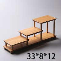 竹博古架(步步高升)|简约竹制小型博古架功夫茶具置物架子茶壶茶杯收纳摆件展示架