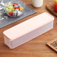 粉色[1.3L]|食品保鲜盒厨房塑料盒子密封盒长方形水果鸡蛋面条冰箱收纳储物盒