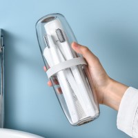 透明白|简约漱口刷牙杯子出差旅行家用洗漱牙刷盒便携式情侣牙缸牙具收纳