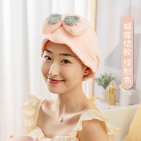 绿粉色|干发帽女吸水速干擦头发毛巾包头巾浴帽蝴蝶结干发帽干发巾擦头巾
