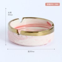 金边大理石烟灰缸粉色[赠灭烟清洁剂]|北欧小熊陶瓷烟灰缸可爱少女办公家用个性潮创意客厅装饰品摆件
