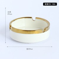 金边大理石烟灰缸白色[赠灭烟清洁剂]|北欧小熊陶瓷烟灰缸可爱少女办公家用个性潮创意客厅装饰品摆件